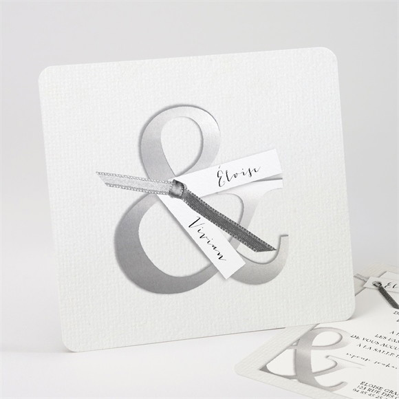 Faire-part mariage Esperluette et étiquettes réf.N31171