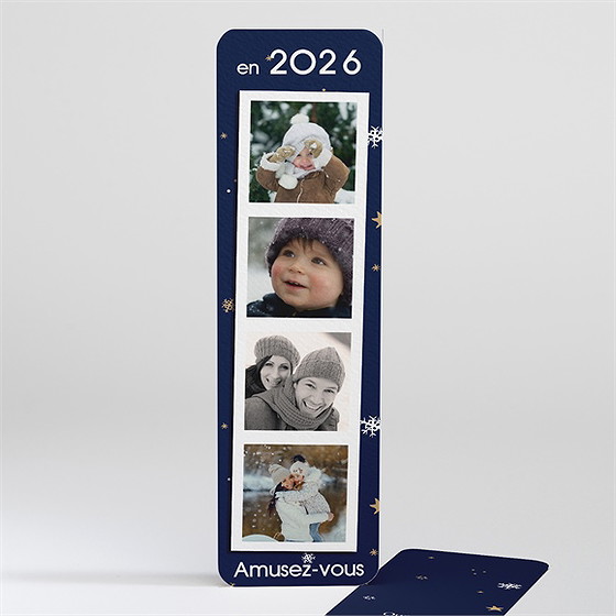 Carte de voeux marque page polaroid