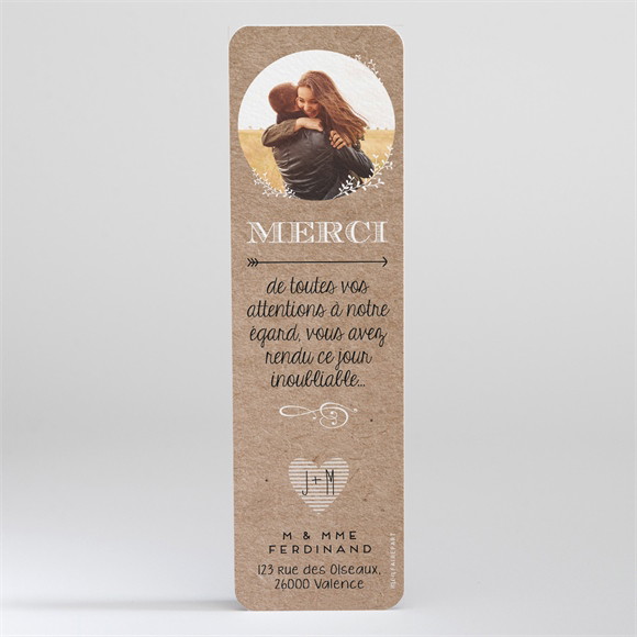 Remerciement mariage Kraft en folie réf.N200302