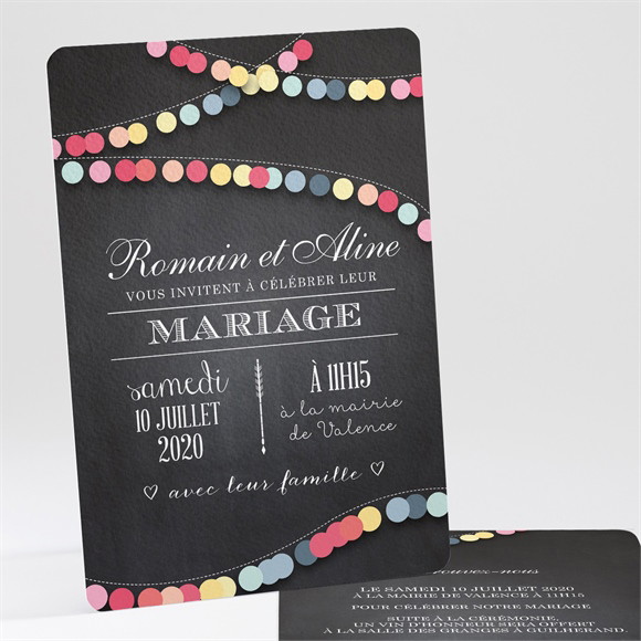 Faire-part mariage Ardoise créative réf.N24167