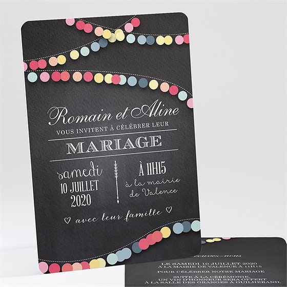 Faire-part mariage ardoise créative