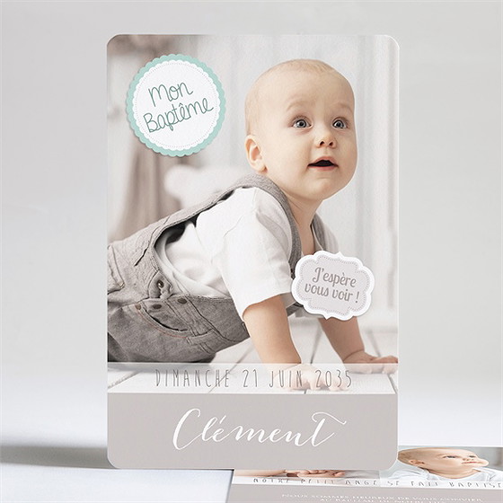 Faire-part de baptême jolie frimousse