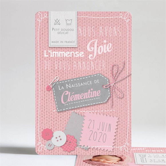 Faire-part naissance Layette pour fille réf.N24183