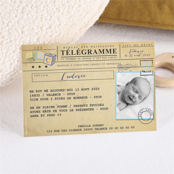 Faire-part naissance Mon petit Passeport réf.N11015