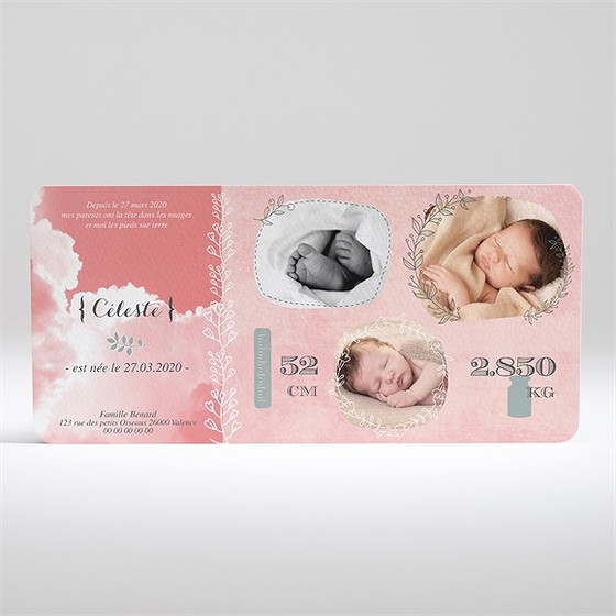 Faire-part naissance belle naissance fille