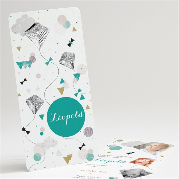 Faire-part naissance Tourbillon de cerf volants réf.N22124