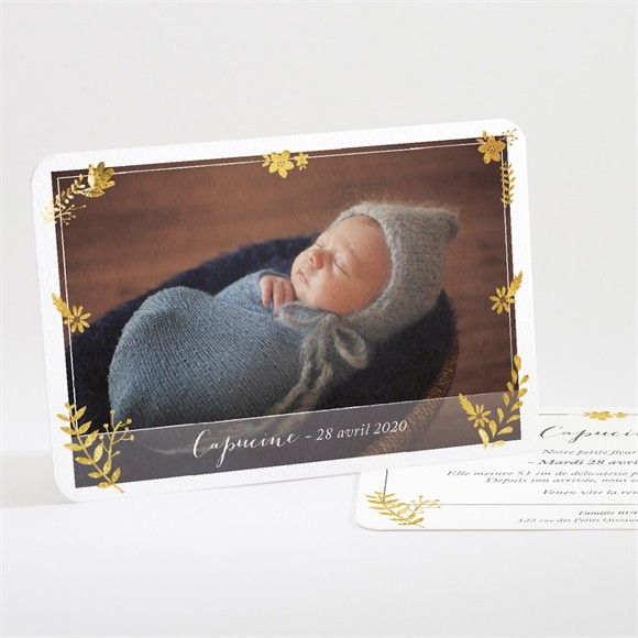 Faire-part naissance Feuillage Classique et Chic réf.N11153