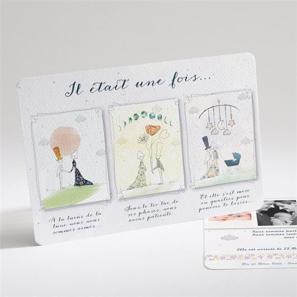 Faire-part naissance Son Histoire illustrée réf.N14156