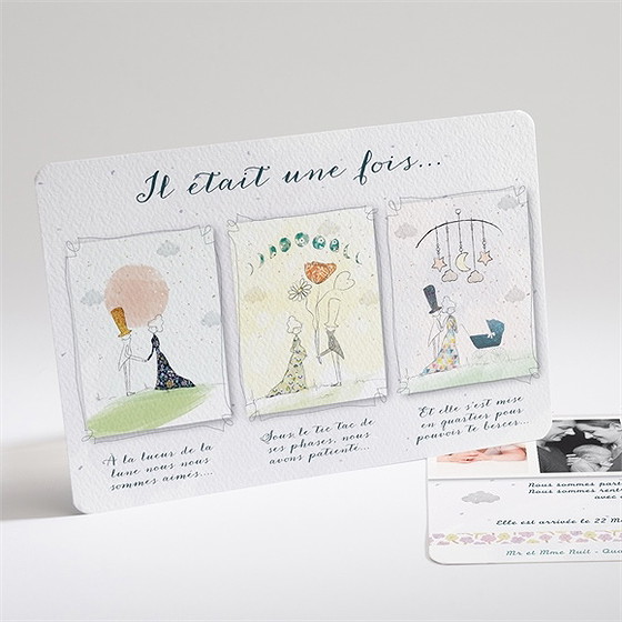 Faire-part naissance son histoire illustrée