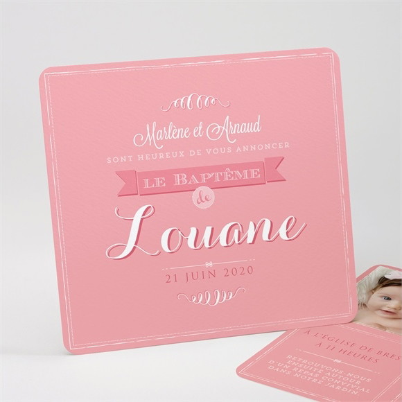 Faire-part de baptême Tendance typographique réf.N311125