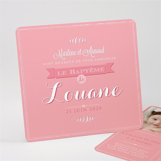 Faire-part de baptême tendance typographique