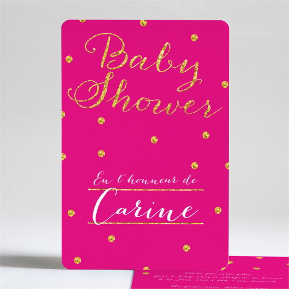 Faire-part baby shower Couleurs vives et paillettes réf.N24188