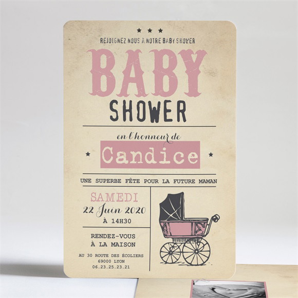 Faire-part baby shower Entre copines réf.N24189