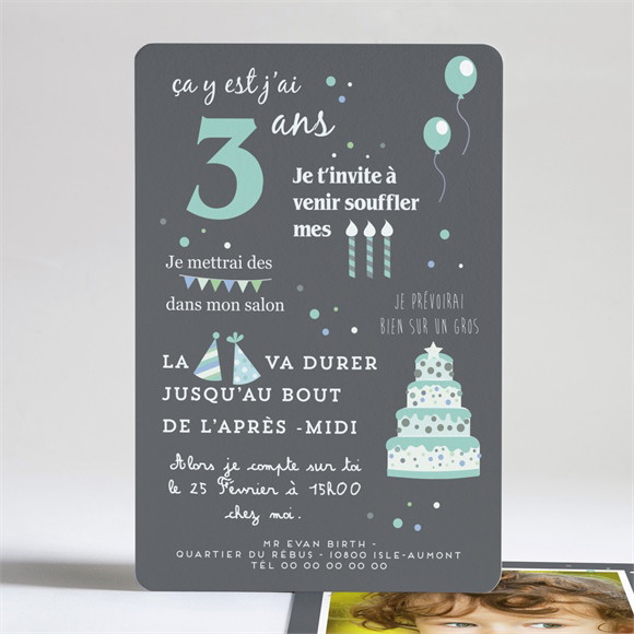 Invitation anniversaire Soufflons mes bougies! réf.N24194