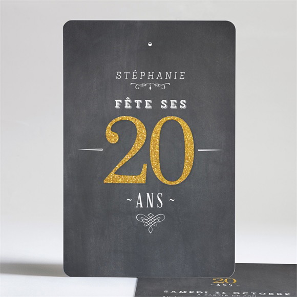 Invitation anniversaire Fêtons mes 20 ans réf.N24196