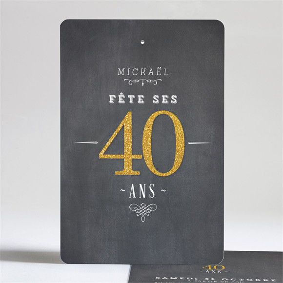 Invitation anniversaire Annonce ardoise réf.N24198