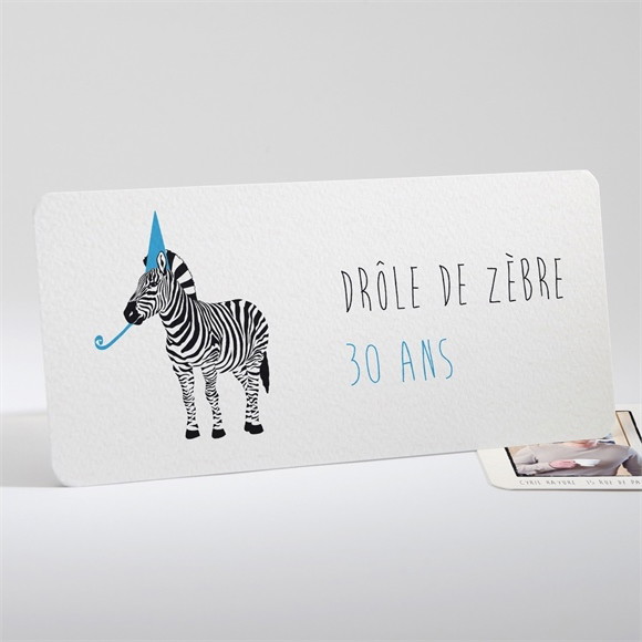 Invitation anniversaire Drôle de zèbre réf.N13142