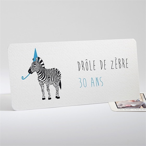 Invitation anniversaire drôle de zèbre