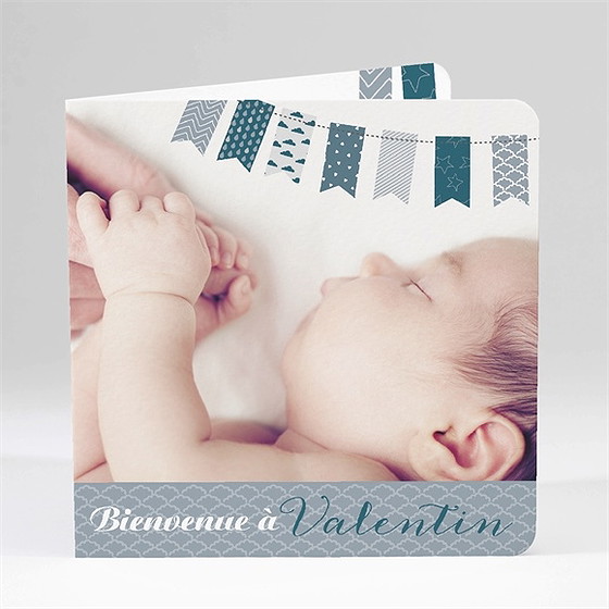 Faire-part naissance touches de tissus