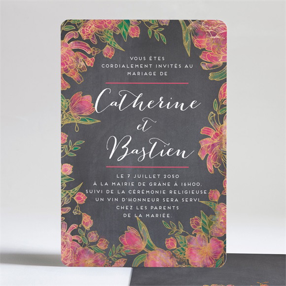 Faire-part mariage Ardoise romantique réf.N241103