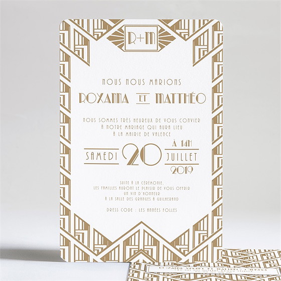 Faire-part mariage années folles