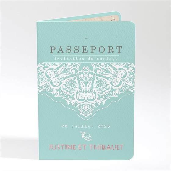 Faire-part mariage joli passeport