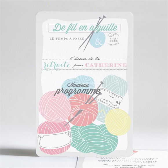 Carte invitation départ à la retraite A vos pelotes! réf.N241116