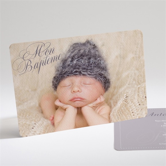 Faire-part de baptême Recto verso classique réf.N14182