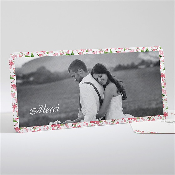 Remerciement mariage annonce champetre