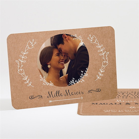 Remerciement mariage kraft vintage