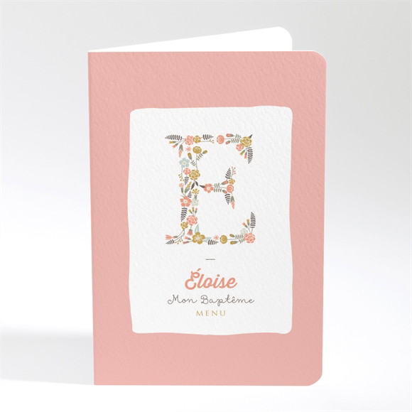 Menu baptême Initiales à motifs réf.N401797