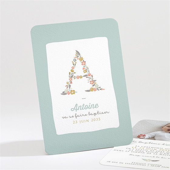 Faire-part de baptême alphabet original