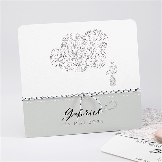 Faire-part naissance nuage poétique photo