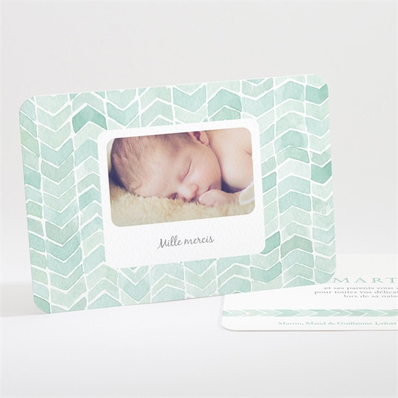 Remerciement naissance Chevrons pastel réf.N111208