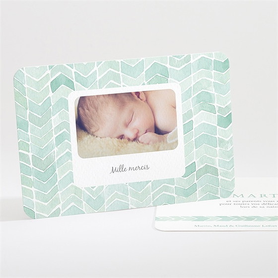 Remerciement naissance chevrons pastel