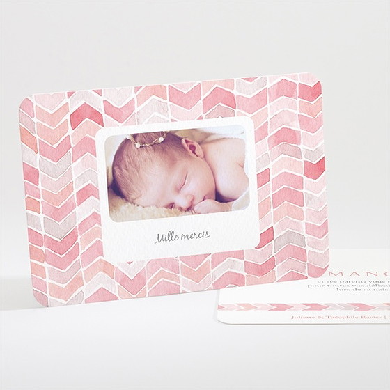 Remerciement naissance motifs chevrons photo
