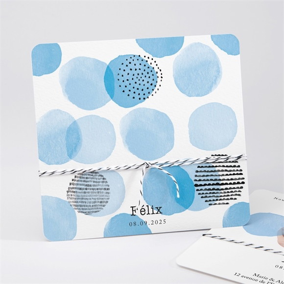 Faire-part naissance Bleu tendance réf.N311220