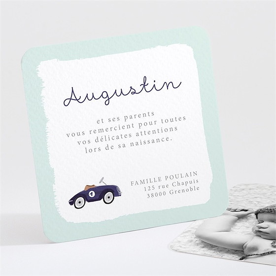 Remerciement naissance ma petite voiture vintage
