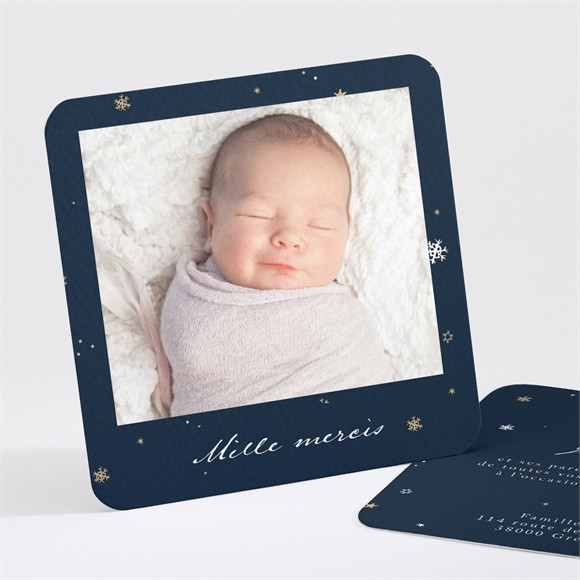 Remerciement naissance Neige étoilée réf.N30176