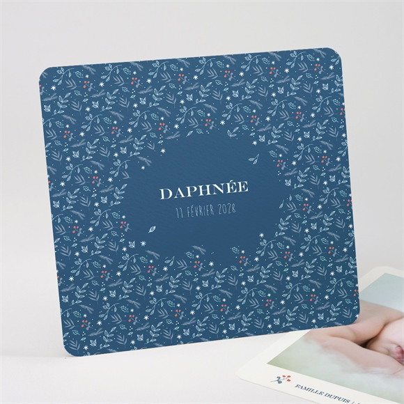 Faire-part naissance Fleurs et flocons réf.N311228