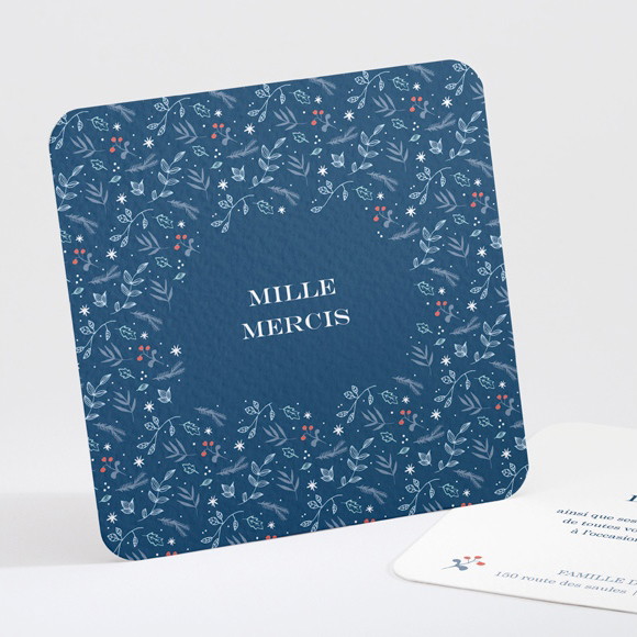 Remerciement naissance Fleurs et flocons réf.N30174