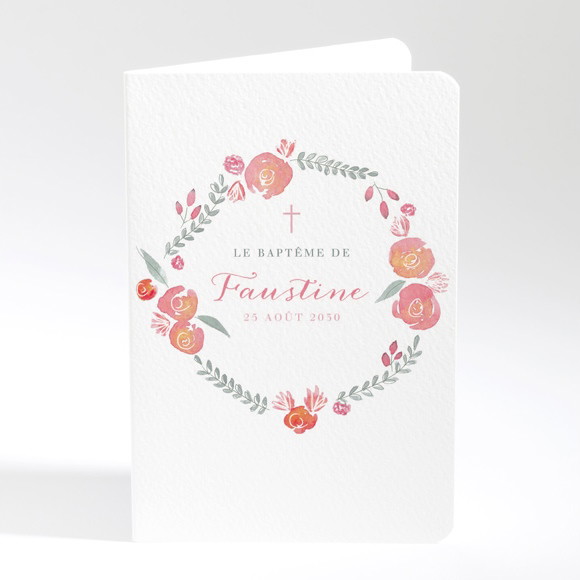Menu baptême Cadre de fleurs réf.N401814