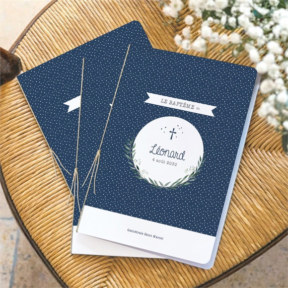 Livret de messe baptême Motifs et autres pois réf.N49188