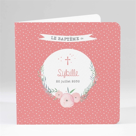 Faire-part de baptême Motifs et fleurs réf.N451127