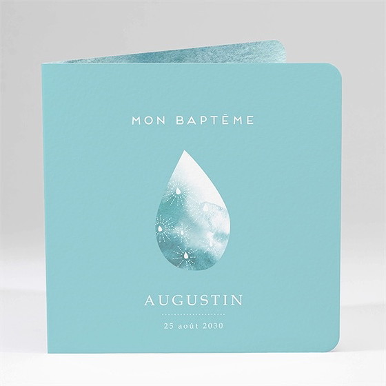 Faire-part de baptême eau sacrée