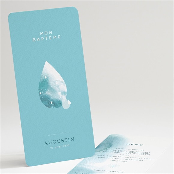 Menu baptême Eau sacrée réf.N22174
