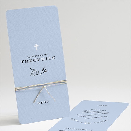 Menu baptême annonce en relief