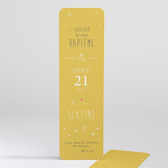 Signet baptême jaune tendance