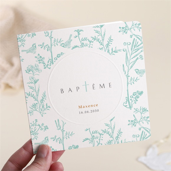 Faire-part de baptême Gravure en rond réf.N451138