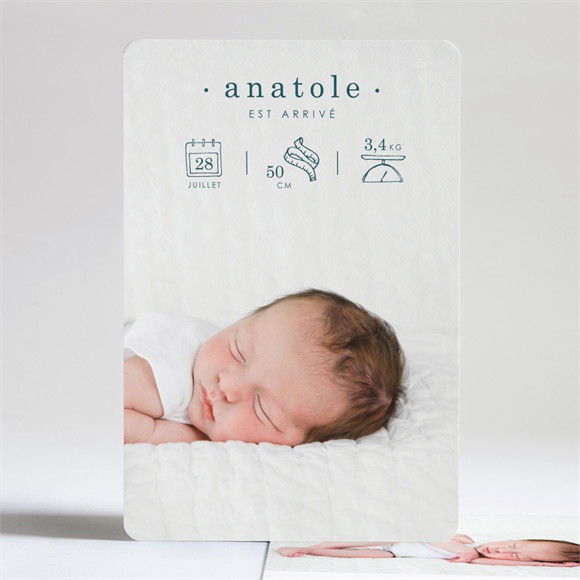 Faire-part naissance Vert emeraude réf.N241153